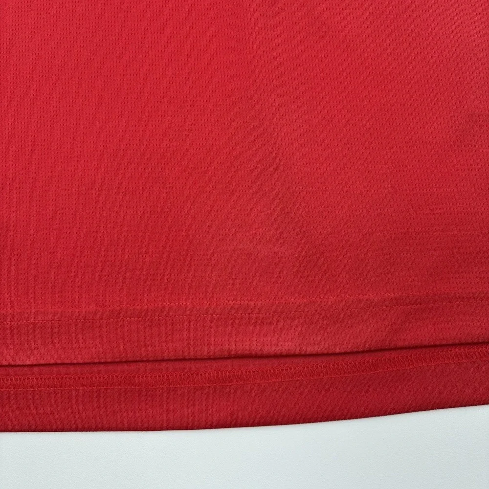 Adidas NC State Wolfpack Men L Polo Shirt Red Climalite Tuffy Mascot Golf NCAA